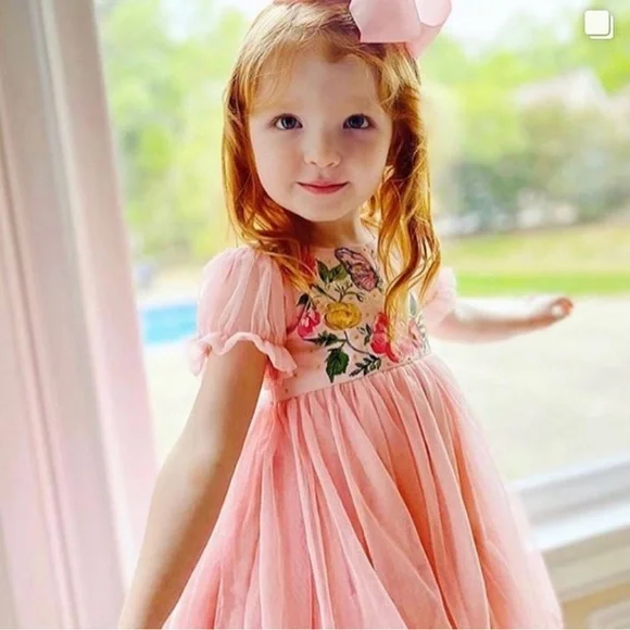Sab & Bella Original Custom made dress 3/4T.All handmade & hand painted.
